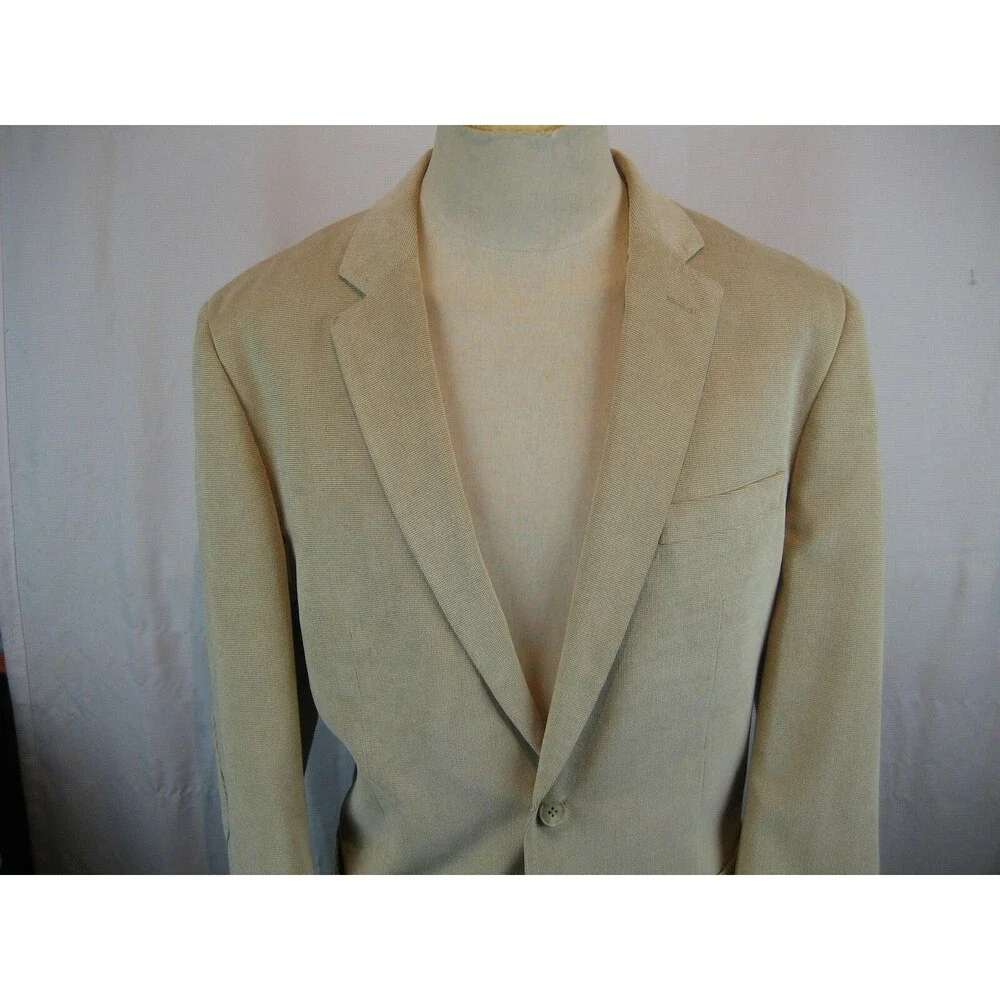 Mens Judson Wade Tan Pinpoint Polyester/Nylon  Blazer sz 46L